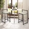 Set of 2 Stack-able Counter-Height Bar Stools with PU Leather & Footrest